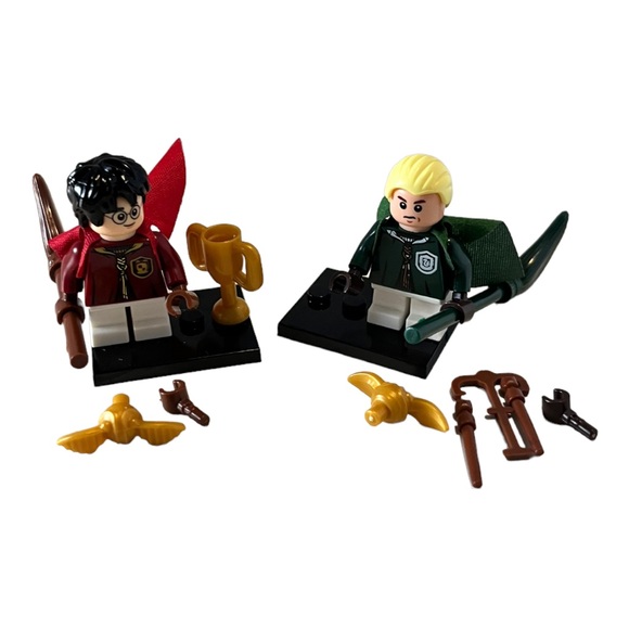 Harry Potter Draco Malfoy Quidditch Match Mini Figures Broom Lego Compatible - Picture 5 of 8